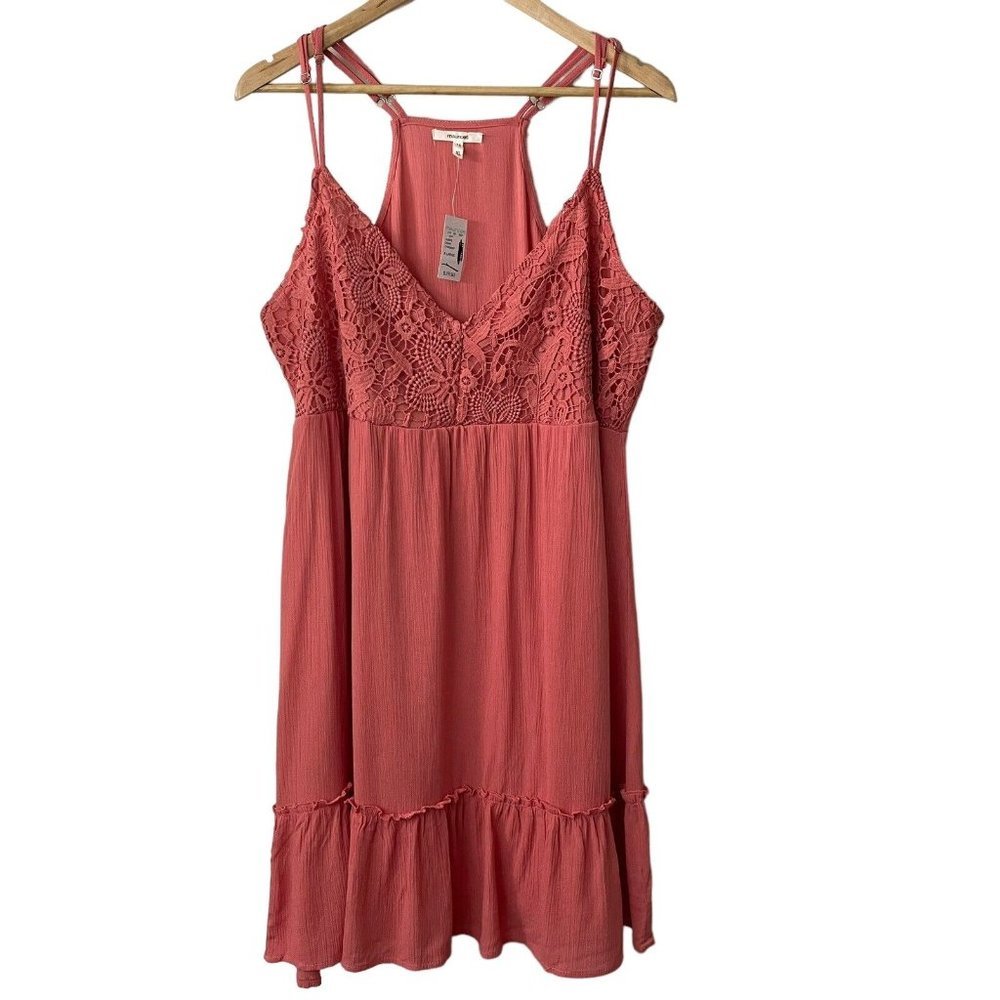 🌸BNWT!🌸 Maurices Boho Midi Dress XL Pink Crochet